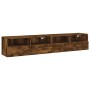 TV wall furniture 2 pcs smoked oak wood 80x30x30 cm by , TV Furniture - Ref: Foro24-836877, Price: 89,81 €, Discount: %