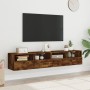 TV-Wandmöbel 2 Stück geräuchertes Eichenholz 80x30x30 cm von , TV-Möbel - Ref: Foro24-836877, Preis: 89,92 €, Rabatt: %