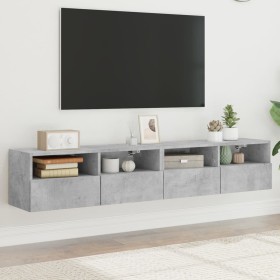 TV wall furniture 2 pcs concrete gray wood 80x30x30 cm by , TV Furniture - Ref: Foro24-836875, Price: 81,99 €, Discount: %