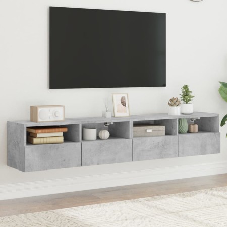 TV wall furniture 2 pcs concrete gray wood 80x30x30 cm by , TV Furniture - Ref: Foro24-836875, Price: 80,65 €, Discount: %