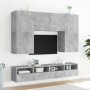 TV wall furniture 2 pcs wood gray concrete 100x30x30 cm by , TV Furniture - Ref: Foro24-836889, Price: 92,26 €, Discount: %