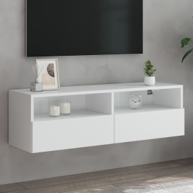 White engineered wood TV wall cabinet 100x30x30 cm by , TV Furniture - Ref: Foro24-836882, Price: 60,99 €, Discount: %