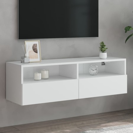 White engineered wood TV wall cabinet 100x30x30 cm by , TV Furniture - Ref: Foro24-836882, Price: 60,16 €, Discount: %