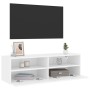 White engineered wood TV wall cabinet 100x30x30 cm by , TV Furniture - Ref: Foro24-836882, Price: 60,16 €, Discount: %