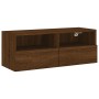 Oak brown engineered wood TV wall cabinet 80x30x30 cm by , TV Furniture - Ref: Foro24-836880, Price: 47,25 €, Discount: %