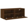 Oak brown engineered wood TV wall cabinet 80x30x30 cm by , TV Furniture - Ref: Foro24-836880, Price: 47,25 €, Discount: %