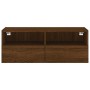 Oak brown engineered wood TV wall cabinet 80x30x30 cm by , TV Furniture - Ref: Foro24-836880, Price: 47,25 €, Discount: %