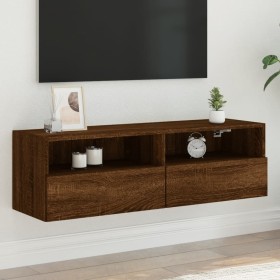 Mueble de pared TV madera ingeniería marrón roble 100x30x30 cm de , Muebles TV - Ref: Foro24-836894, Precio: 62,99 €, Descuen...