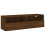 Oak brown engineered wood TV wall cabinet 100x30x30 cm by , TV Furniture - Ref: Foro24-836894, Price: 64,96 €, Discount: %