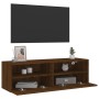 Oak brown engineered wood TV wall cabinet 100x30x30 cm by , TV Furniture - Ref: Foro24-836894, Price: 64,96 €, Discount: %