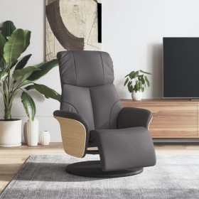 Sillón reclinable con reposapiés cuero sintético gris de , Sillones - Ref: Foro24-356627, Precio: 237,83 €, Descuento: %