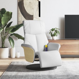 Massage recliner with footrest white synthetic leather by , Armchairs - Ref: Foro24-356638, Price: 269,07 €, Discount: %