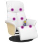 Sillón reclinable masaje con reposapiés cuero sintético blanco de , Sillones - Ref: Foro24-356638, Precio: 269,99 €, Descuent...