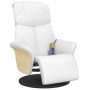 Sillón reclinable masaje con reposapiés cuero sintético blanco de , Sillones - Ref: Foro24-356638, Precio: 269,99 €, Descuent...