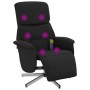 Recliner massage chair with footrest black fabric by , Armchairs - Ref: Foro24-356671, Price: 181,99 €, Discount: %