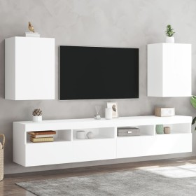 TV wall furniture 2 units white engineered wood 100x30x30 cm by , TV Furniture - Ref: Foro24-836911, Price: 66,17 €, Discount: %