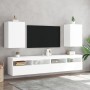 TV wall furniture 2 units white engineered wood 100x30x30 cm by , TV Furniture - Ref: Foro24-836911, Price: 66,17 €, Discount: %