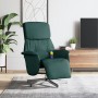 Recliner massage chair with footrest dark green fabric by , Armchairs - Ref: Foro24-356673, Price: 203,64 €, Discount: %