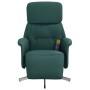 Recliner massage chair with footrest dark green fabric by , Armchairs - Ref: Foro24-356673, Price: 203,64 €, Discount: %