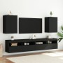 TV wall furniture 2 pcs engineered wood black 40.5x30x60 cm by , TV Furniture - Ref: Foro24-836913, Price: 66,28 €, Discount: %