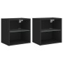 Wall bedside tables with LED lights 2 units black by , TV Furniture - Ref: Foro24-837067, Price: 56,39 €, Discount: %