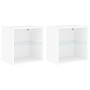 Mesitas de noche de pared con luces LED 2 unidades blanco de , Muebles TV - Ref: Foro24-837065, Precio: 53,78 €, Descuento: %