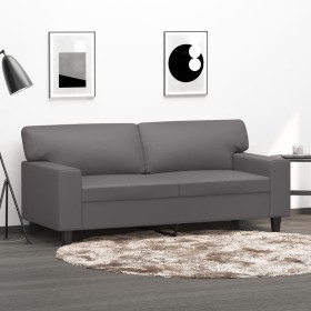 Gray synthetic leather 2-seater sofa 140 cm by , Sofas - Ref: Foro24-359419, Price: 254,99 €, Discount: %