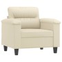 Sillón cuero sintético crema 60 cm de , Sofás - Ref: Foro24-359574, Precio: 152,99 €, Descuento: %