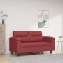 Sofá de 2 plazas de cuero sintético rojo vino 120 cm de , Sofás - Ref: Foro24-359581, Precio: 252,49 €, Descuento: %