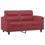 Sofá de 2 plazas de cuero sintético rojo vino 120 cm de , Sofás - Ref: Foro24-359581, Precio: 252,49 €, Descuento: %