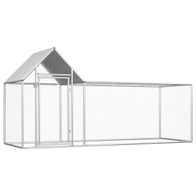 Galvanized steel chicken coop 3x1x1.5 m by vidaXL, Cages and habitats for small animals - Ref: Foro24-144554, Price: 206,74 €...