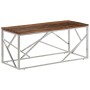 Silver Stainless Steel and Solid Wood Coffee Table by , Coffee table - Ref: Foro24-349941, Price: 89,99 €, Discount: %