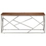 Silver Stainless Steel and Solid Wood Coffee Table by , Coffee table - Ref: Foro24-349941, Price: 89,99 €, Discount: %