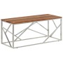 Silver stainless steel and solid acacia wood coffee table by , Coffee table - Ref: Foro24-349943, Price: 78,99 €, Discount: %