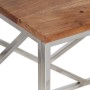 Silver stainless steel and solid acacia wood coffee table by , Coffee table - Ref: Foro24-349943, Price: 78,99 €, Discount: %