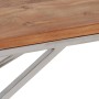 Silver stainless steel and solid acacia wood coffee table by , Coffee table - Ref: Foro24-349943, Price: 78,99 €, Discount: %