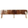 Brown and white genuine goat leather bench 160x28x50 cm by , Benches for halls and storage - Ref: Foro24-355846, Price: 281,7...