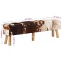 Brown and white genuine goat leather bench 160x28x50 cm by , Benches for halls and storage - Ref: Foro24-355846, Price: 281,7...