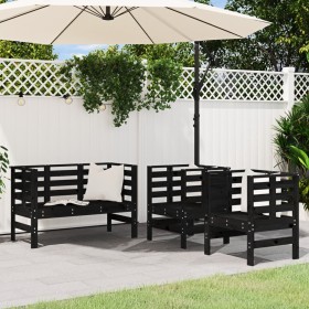 Garden furniture set 3 pieces solid black pine wood by , Garden sets - Ref: Foro24-825146, Price: 174,82 €, Discount: %