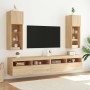 TV cabinets with LED lights 2 pcs Sonoma oak 30.5x30x90 cm by , TV Furniture - Ref: Foro24-837006, Price: 107,04 €, Discount: %