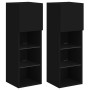 TV cabinets with LED lights 2 pcs black 30.5x30x90 cm by , TV Furniture - Ref: Foro24-837004, Price: 109,66 €, Discount: %