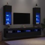 TV cabinets with LED lights 2 pcs black 30.5x30x90 cm by , TV Furniture - Ref: Foro24-837004, Price: 109,66 €, Discount: %