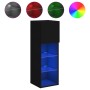 TV cabinets with LED lights 2 pcs black 30.5x30x90 cm by , TV Furniture - Ref: Foro24-837004, Price: 109,66 €, Discount: %