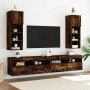 Muebles de TV con luces LED 2 uds roble ahumado 30,5x30x90 cm de , Muebles TV - Ref: Foro24-837010, Precio: 87,99 €, Descuent...