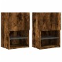 TV cabinets with LED lights 2 pcs smoked oak 40.5x30x60 cm by , TV Furniture - Ref: Foro24-837038, Price: 80,39 €, Discount: %