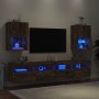 Muebles de TV con luces LED 2 uds roble ahumado 40,5x30x60 cm de , Muebles TV - Ref: Foro24-837038, Precio: 80,90 €, Descuent...