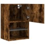 TV cabinets with LED lights 2 pcs smoked oak 40.5x30x60 cm by , TV Furniture - Ref: Foro24-837038, Price: 80,39 €, Discount: %