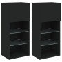 TV cabinets with LED lights 2 pcs black 40.5x30x90 cm by , TV Furniture - Ref: Foro24-837046, Price: 115,07 €, Discount: %