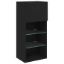 TV cabinets with LED lights 2 pcs black 40.5x30x90 cm by , TV Furniture - Ref: Foro24-837046, Price: 115,07 €, Discount: %