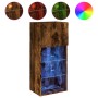 TV cabinets with LED lights 2 pcs smoked oak 40.5x30x90 cm by , TV Furniture - Ref: Foro24-837052, Price: 101,75 €, Discount: %